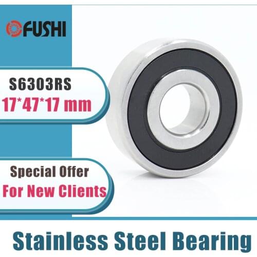 5PCS S6303RS Bearing 17*47*17 mm ABEC-3 440C Stainless Steel S 6303RS Ball Bearings 6303 Stainless Steel Ball Bearing