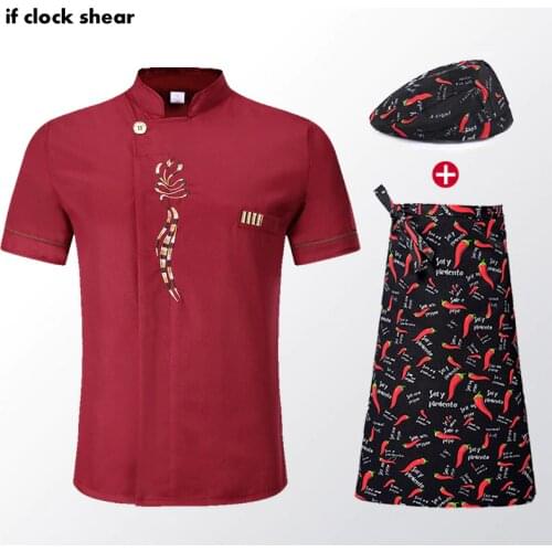 New Wholesale Unisex Kitchen Chef Baking Cook Wear Chef Work Clothes Men Chef Jacket Long Sleeves Mens Chef Uniform Red Green