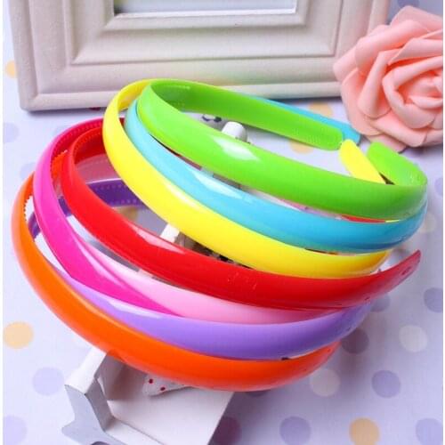 12mm 10 Pcs/Lot Korean Girl Head Bands Hoop Candy Headbands Plastic Headwear Hairbands Hair Accessories For Women