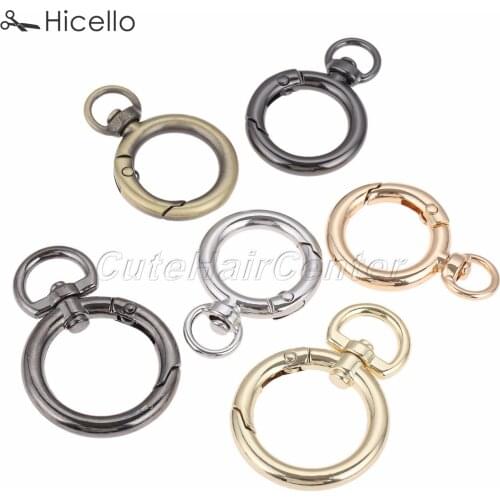 1pc Spring Ring Metal 19mm 25mm Hook Snap Clip Bag Buckle O Round Handbag Trigger Key ring DIY Gold Silver Black Bronze Hicello