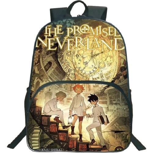 Mochila The Promised Neverland Backpack Childrens Japanese Anime School bag Boys Girls Cartoon Bookbag Teenager Travel Rucksack