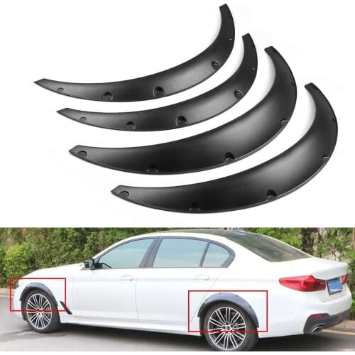 4pcs Universal Car Black Fender Flares Mud Flaps Splash Guards Arch Wheel Eyebrow Lip For Car Truck SUV