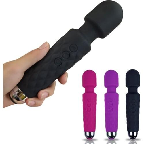 Strong Shock Multifrequency Clitoris Vibrator Silicone Wand Massage Bar AV Stick Vibrator Female Flirting Masturbation Appliance
