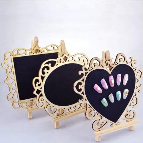 1Pc Creative Retro Wooden Nail Art Display Stand False Nail Display Card Board Holder Sample Display Templates Manicure Tools