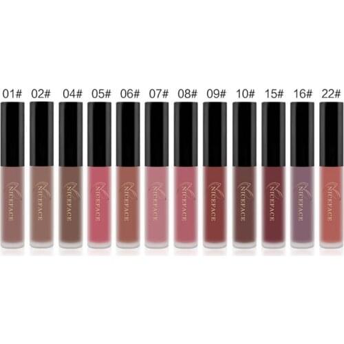 12PCS/Set Liquid Matte Lip Gloss Cosmetics Waterproof Nude Lip Lipsticks Long Lasting Metallic Lipstick Stick Make up Lips