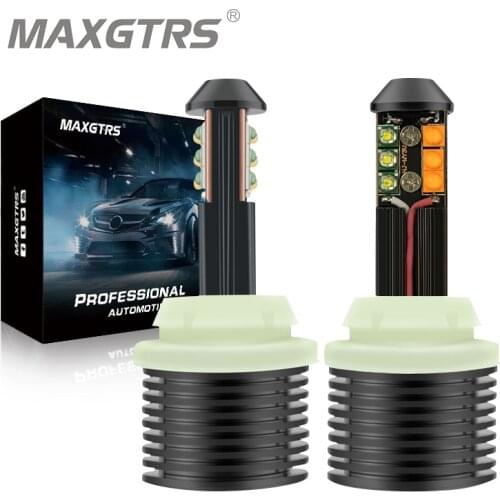 2x T20 7440 W21W 96 SMD 3014 Car Led Light Daytime Running Light+Turn Signal Dual Mode Canbus DRL LED Fog External Lights