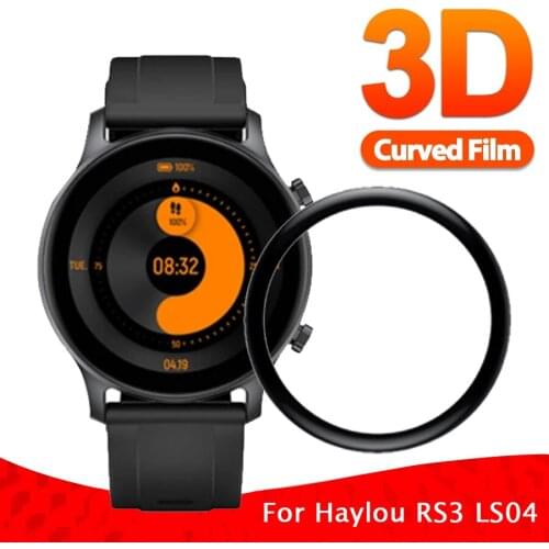 3D Curved Protective Film for Xiaomi Youpin Haylou RS3 LS04 Fiber Glass Full Cover Screen Protector for Haylou Solar LS05 Film