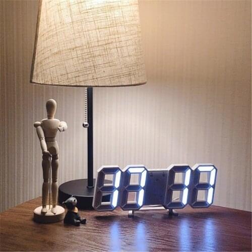 3D Wall Clock LED Digital Electronic Clocks Alarm Table Clock Desktop Nightlight Display Home Living Room Decor