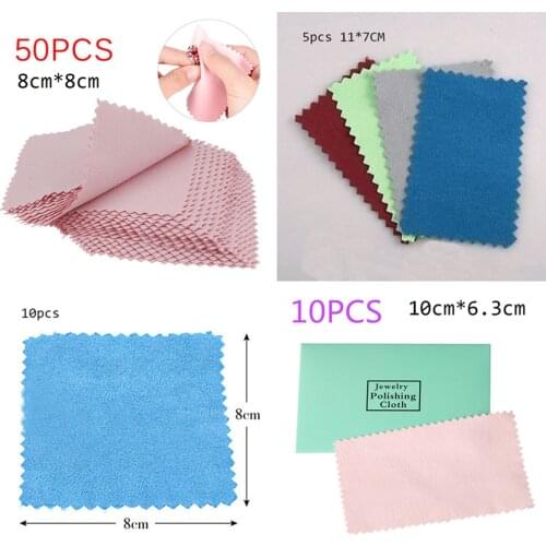 5pcs 10pcs 50pcs Polish Cleaning Polishing Cloth With Package Cleaning Cloth Wiping Cloth Of Jewelry