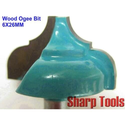 6X26MM B- Classical Tungsten Steel Flat Ogee Engraving Cutting Bits in Woodwork Chamfer, Plunge Carving Bit