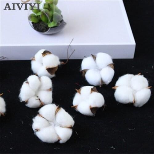 6pcs/bag natural cotton branch artificial flower home wedding holiday party decoration DIY holding flower plant wall
