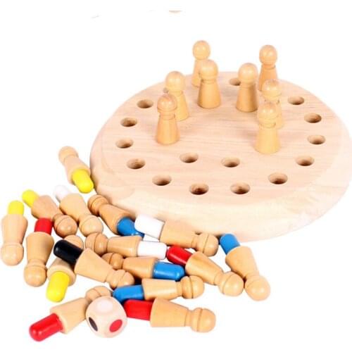 Kids Memory Match Stick Chess Game Fun Gift Board Game Early Educational Color Cognitive Ability Puzzle Toys For Free shipping