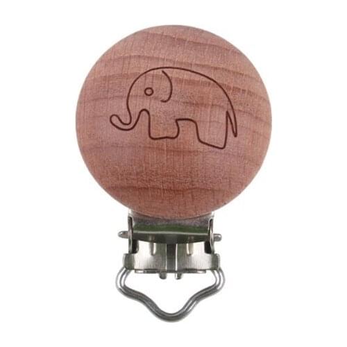 DIY Wooden Beech Pacifier Clips Baby Infants Soother Teether Safety Clasp Holder 24BE