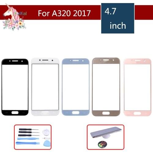 For Samsung Galaxy A3 2017 A320 A320F SM-A320F A320Y Front Outer Glass Lens Touch Screen Panel Replacement