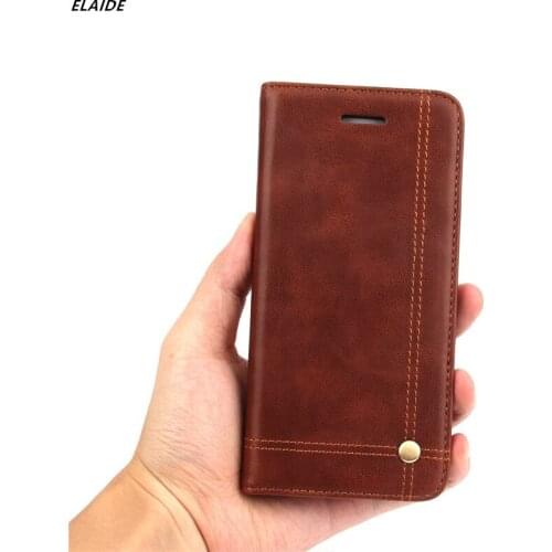 ELAIDE Phone Case Luxury PU Leather Vintage Wallet Style Back Cover for iPhone 5 5S 6 6S Plus 7 8Plus X for iPhone 7 Case Cover