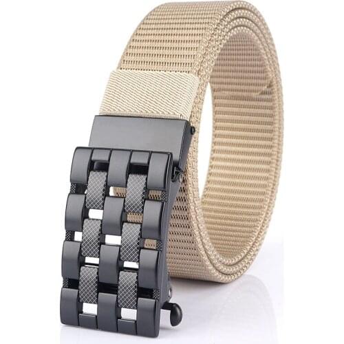 Canvas Automatic Buckle Belt Woven Nylon Waistband For Young Students Casual Mens Belts