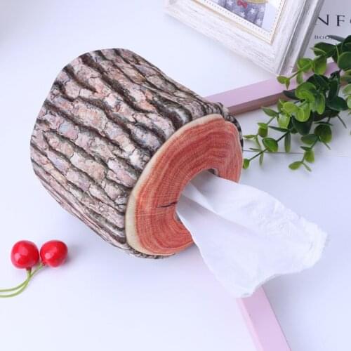 Kitchen Storage Imitation Tree Bark Tissue Box Napkin Holder Case Paper Cover Home Kitchen Practical Home Decoration Accessories