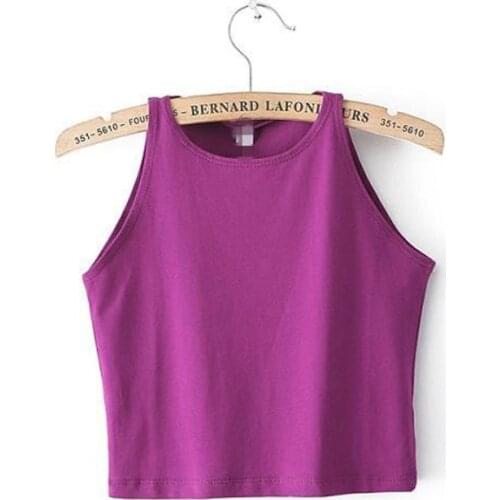 Hot 2021 New Women Sexy Cotton Crop Top Crop Bustier Multicolor Sleeveless Cropped Blusas Vest Tank Top Camisole