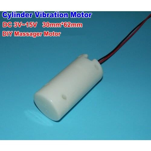 DC12V 6V 9V 30mm R260 Round Ylinder Strong Vibration Motor Vibrating Plastic Cover DIY Massager Toy Automatic pet feeder