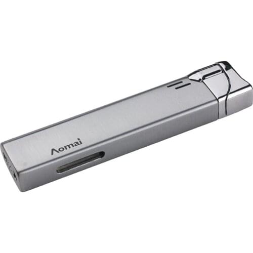 Strip Line Metal Plasma Jet Flame Butane Gas Cigarette Lighter For Lady