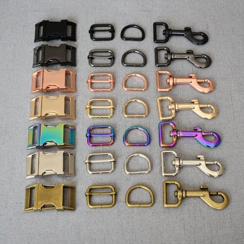 20 sets metal buckle adjust buckle D ring metal dog clasp/set 25mm metal DIY dog puppy collar DIY accessory
