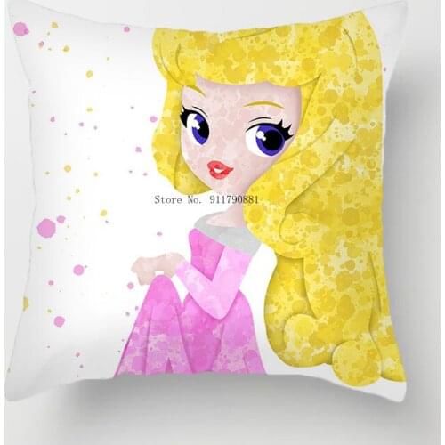 Disney Lovely Cartoon Snow White Winnie The Pooh Mermaid Print Soft Pillowcase Childrens Sofa Bedding 45x45cm Home Fabric