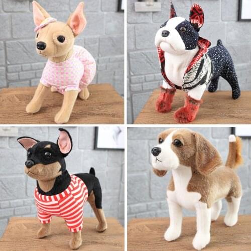 Soft Stuffed plush Animals High quality velvet Simulation dog Plush Toys Bulldog Dolls guide dog Shar Pei kids toy 30cm