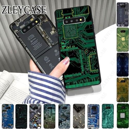 Circuit Board Black TPU Soft Phone Case For samsung galaxy s10plus s10e s10lite s9 s8plus s20plus s7 s6edge s20ultra Cellphones