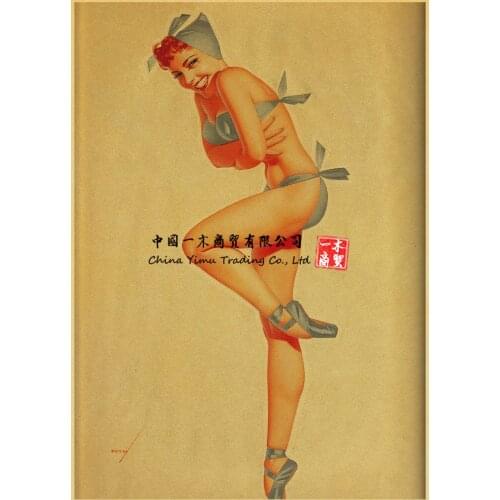 Ballet stickers Retro Sticker Pin Up Sexy Girl Decal Suitable for Art Home Room Wall Painting Windows Bar Car Decor