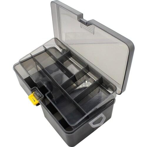 New Arrival Fishing Accessories Box Snap Double Compartments Transparent 21.5 * 12 * 6.7cm Spomb Fishing Lure Hook Tackle Box