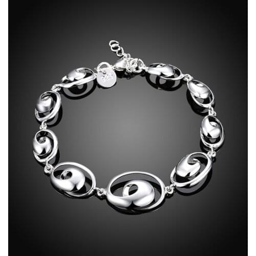 New Fashion Bracelets Jewelry Accessory Brand Geometric Silver Bracelets Bangles For Women