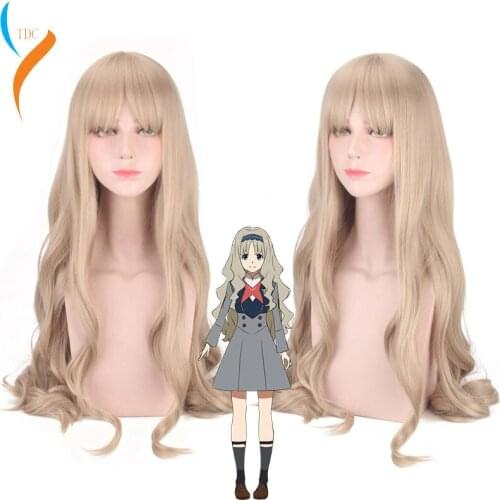 2019 New DARLING in the FRANXX Code 556 KOKORO Cosplay Wig Long Wavy Curly Synthetic Hair + Wig Cap
