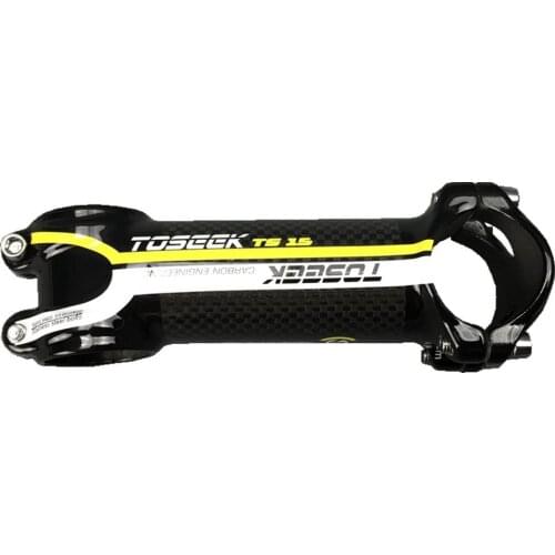 Ultralight TOSEEK carbon+alloy packing carbon mtb mountain bicycle stem bike parts 31.8 x 80/90/100/110mm 105g yellow color
