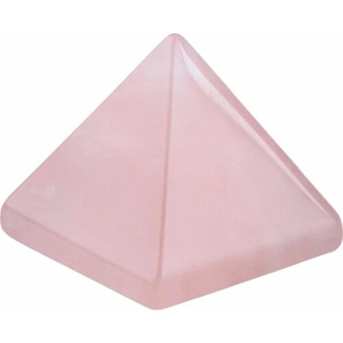 TUMBEELLUWA Natural Rose Quartz Pyramid Healing Figurine 1-1.2 inch