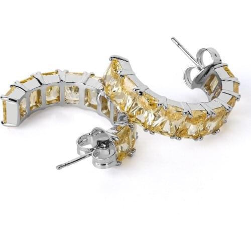 Vintage Crystal Earrings Studs Cubic Zirconia Big for Women Girl Friend Match Gothic Boho Punk Rock and Roll Style