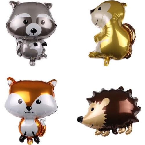 Big Cartoon Animal Raccoon Fox Hedgehog Balloon Foil Balloon Baby Shower Supplies Forest Party Birthday Decoration 1pc