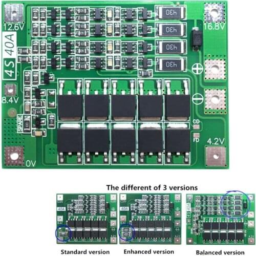 4S 40A 18650 Lithium Li-ion Battery Charger Protection Board PCB BMS w/Balancer For Drill Motor 14.8V 16.8V Lipo Cell Module