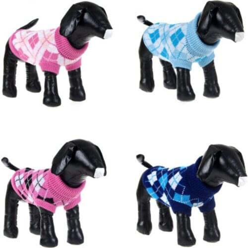 Winter Dog Sweater Puppy Plaid Pattern Knitted Turtleneck Sweater For For Small Middle Dog Pet Dog Christmas Decoration Clothing