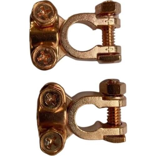 1 Pair Brass Battery Terminals Connectors Clamps Positive 15mm Negative 13mm Top Post Battery Terminal Protector Set