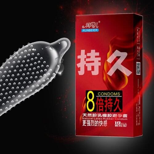 10pcs Ultra Sensitive Condom With Mace Pointed Design Lubricated Latex Condom Natural Feeling Safety Sex Accessories