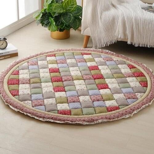 140cm Cotton Art Flower Round Bohemia Rug Doormat Mug Floor Rug Carpet Room Kids Doormat Mats