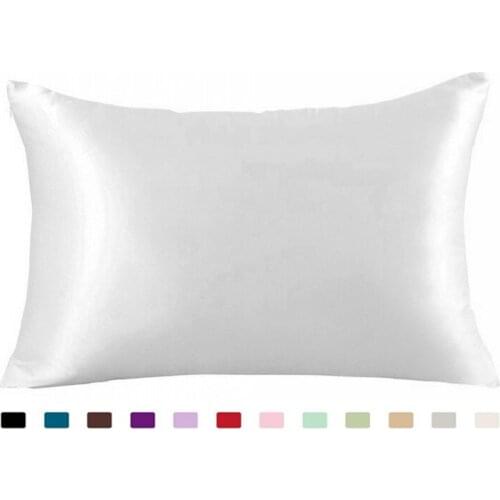 2021 Hot New 100% Queen Standard Satin Silk Soft Mulberry Plain Pillowcase Cover Chair Seat Square Pillow Cover Home 50x66cm