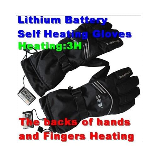 30pairs! GA0620 USB Electric Heated Gloves Ski Lithium Battery Self Heating Gloves Fingers and Back hand Heating