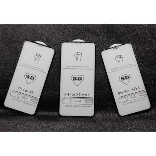 300pcs 5D Tempered Glass Curved Edge Full Cover Screen Protector for iPhone 11 Pro Max 6 6s 7 8 Plus XS XR MAX free DHL