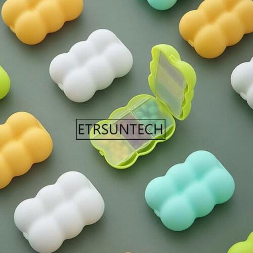 50pcs Portable Pill Cases Travel Storage Container Pill Dispenser Packing Container 6 Slot Moisture-proof Pill Box
