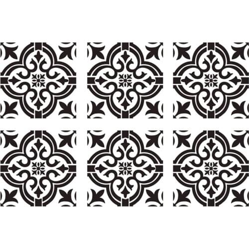 6 Pcs DIY Painting 30X30cm Vintage Flower Pattern Stencils Template for Tile Wall Floor Furniture Painting Decorative