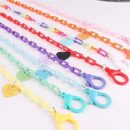 55cm Love glasses chain Acrylic Chain Colorful Mask Anti-lost Chain Children Ultra Light Glasses Lanyards Cord Holder
