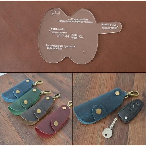 Key case drawing diy handmade leather goods model leather bag model kraft paper design template Leather sewing pattern