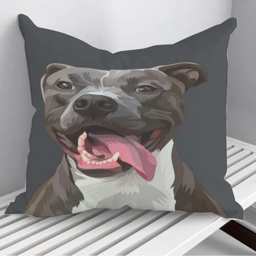 American Bully Dog Throw Pillows Cushion Cover On Sofa Home Decor 45*45cm 40*40cm Gift Pillowcase Cojines Dropshipping