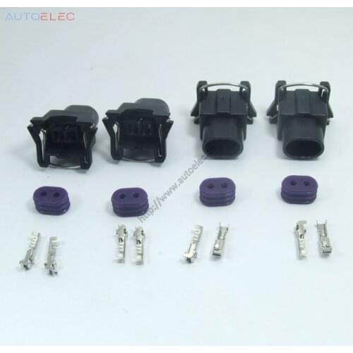 8 QTY EV1 HP3980 Fuel Injector Automotive Waterproof Electrical Connector Kit Plug Quick Release EV1 OBD1 for Ford Chevrolet GM